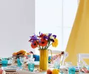 Mexican-inspired, colorful dining room