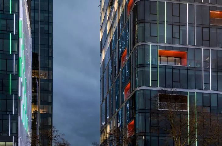 Olivia Prime facade at night