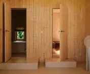in the lower part of the house there are two bedrooms