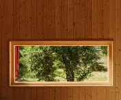 windows frame views of the surrounding landscape