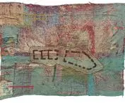 Anandaloy center for people with disabilities - floor plan on embroidery