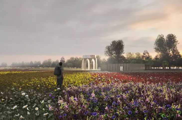 visualization of the establishment - view from the side of the flower meadows