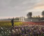 wizualizacja założenia - widok od strony łąk kwietnych