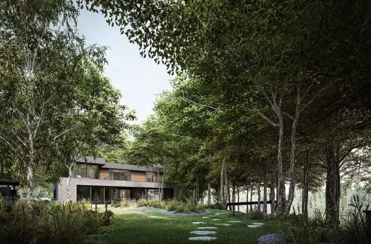 The house was planned to meet the needs of a multigenerational family, which is reflected in its spatial layout