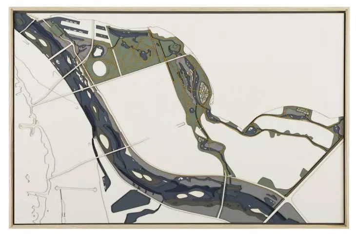 A vision of Warsaw, where, as a result of the naturalization proposed in the project, floodplains are created parallel to the periodic swells of the Vistula River