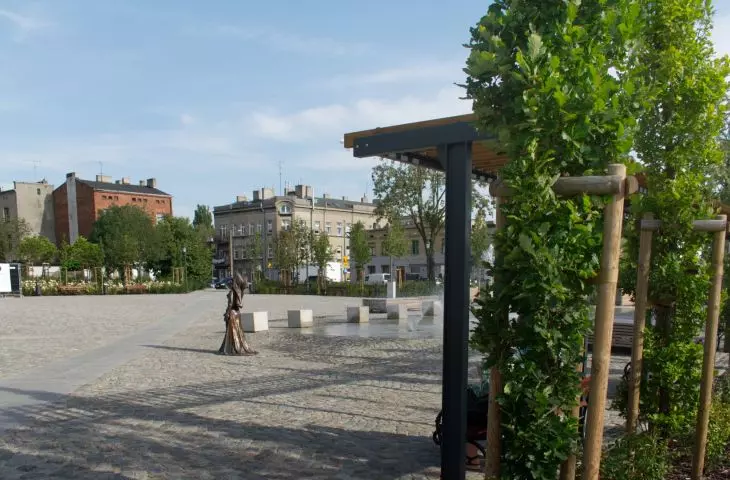 What does the Old Market in Pabianice look like one year after the revitalization is completed?