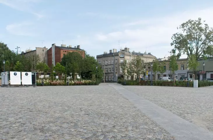 What does the Old Market in Pabianice look like one year after the revitalization is completed?