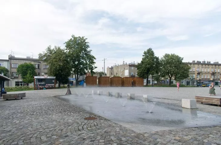 What does the Old Market in Pabianice look like one year after the revitalization is completed?