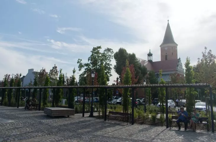 What does the Old Market in Pabianice look like one year after the revitalization is completed?