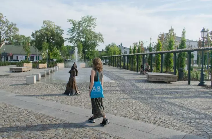 What does the Old Market in Pabianice look like one year after the revitalization is completed?