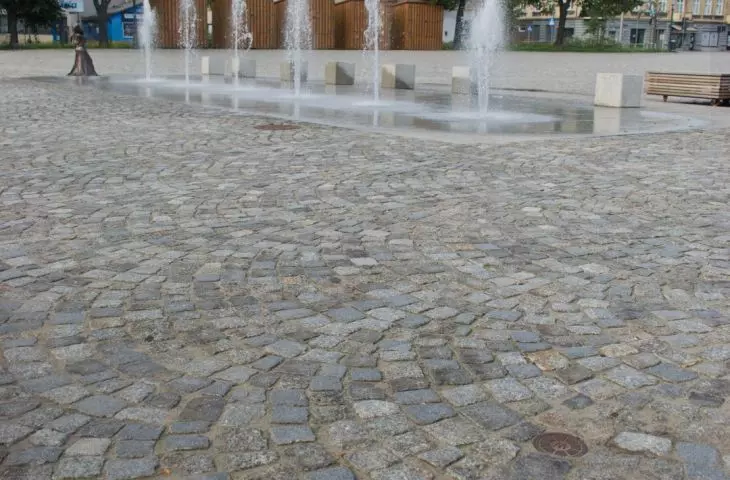 What does the Old Market in Pabianice look like one year after the revitalization is completed?