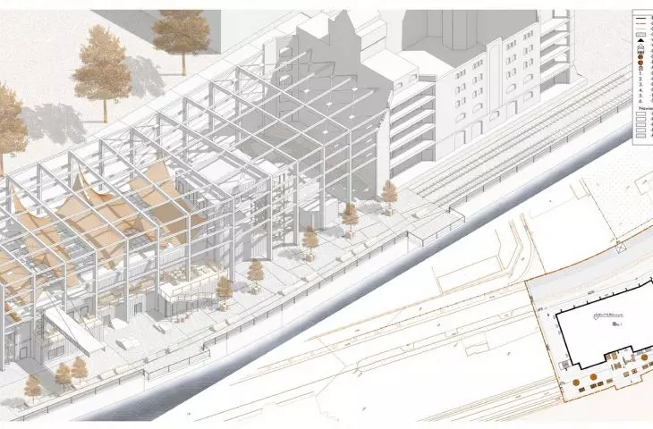 aksonometria, projekt zagospodarowania terenu
