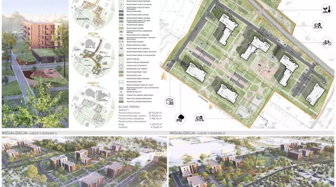Projekt budynków wielorodzinnych TBS przy ul. św. Pszczyńskiej i Kujawskiej w Gliwicach
