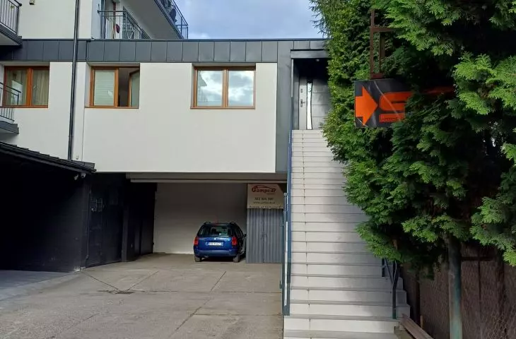 Entrance to a self-constructed building on Centralna Street in Krakow