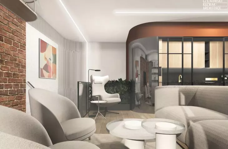 Living room with kitchenette 