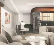 Living room with kitchenette 