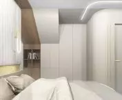 Rounded end of the walls in the bedroom