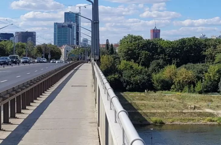 panorama centrum Poznania z mostu Królowej Jadwigi