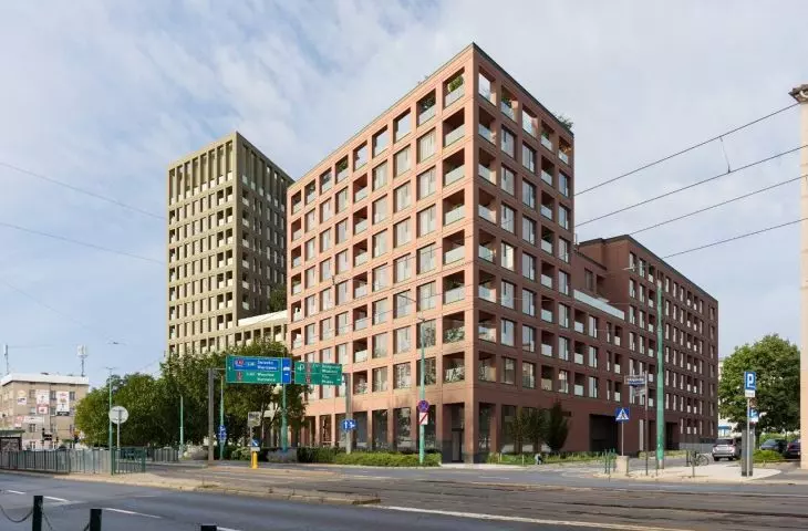 A complex of buildings at the intersection of Głogowska and Hetmańska streets in Poznań (visualization)