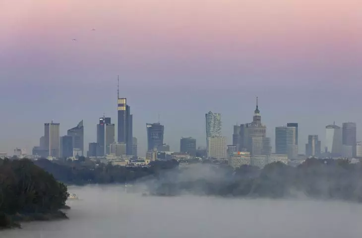 Varso Tower, reaching a record height of 310 meters and towering over the Palace of Culture and Science, is the tallest skyscraper in the European Union 