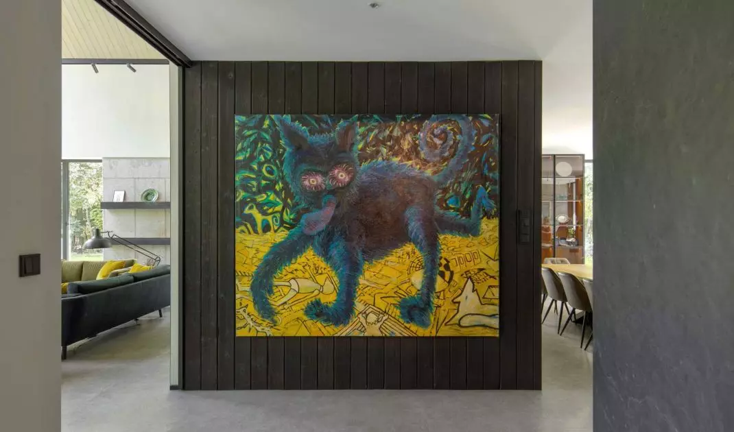 Interior of a house on the edge of the forest