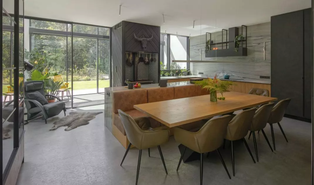 Interior of a house on the edge of the forest