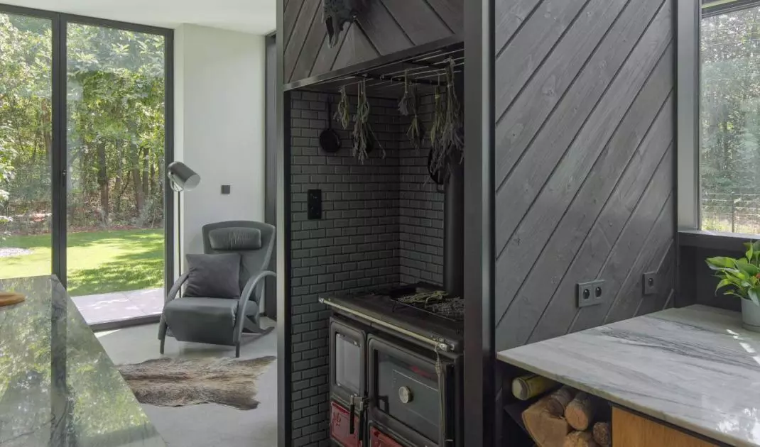 Interior of a house on the edge of the forest