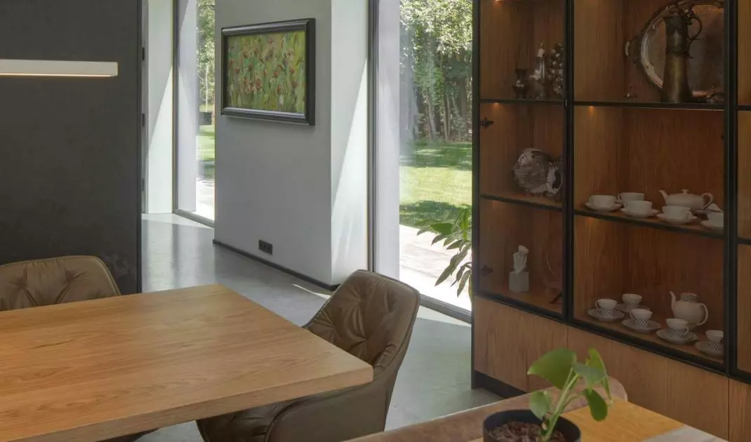 Interior of a house on the edge of the forest
