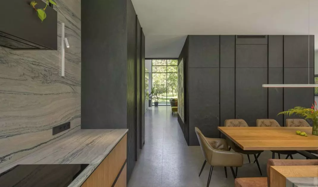Interior of a house on the edge of the forest