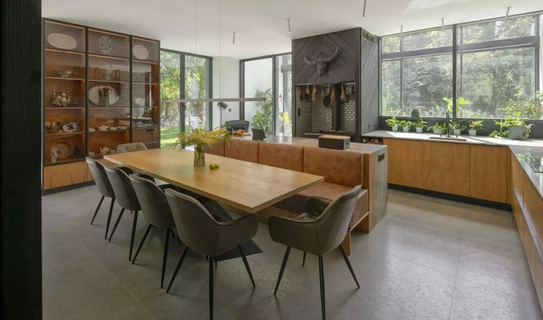 Interior of a house on the edge of the forest