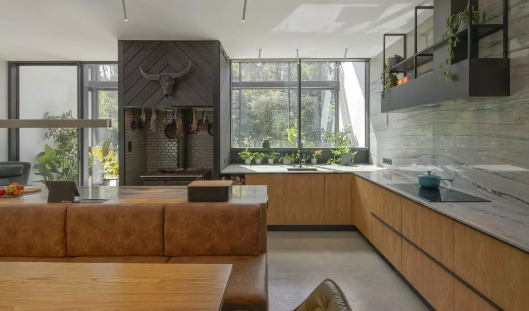 Interior of a house on the edge of the forest