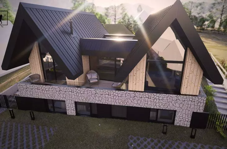 Project of a recreational house A_47 in Sromowce Wyżne on Lake Czorsztyńskie