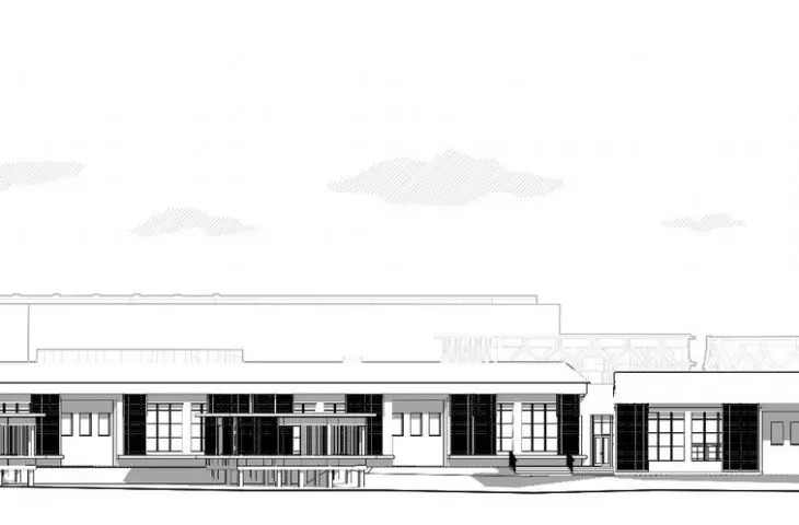 elevation from the side of the classrooms