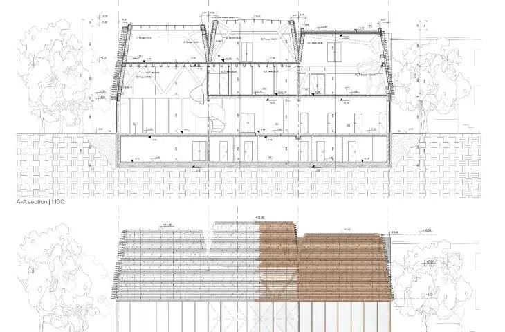 cross-section and facade