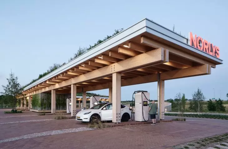 Electric vehicle charging station in Odense