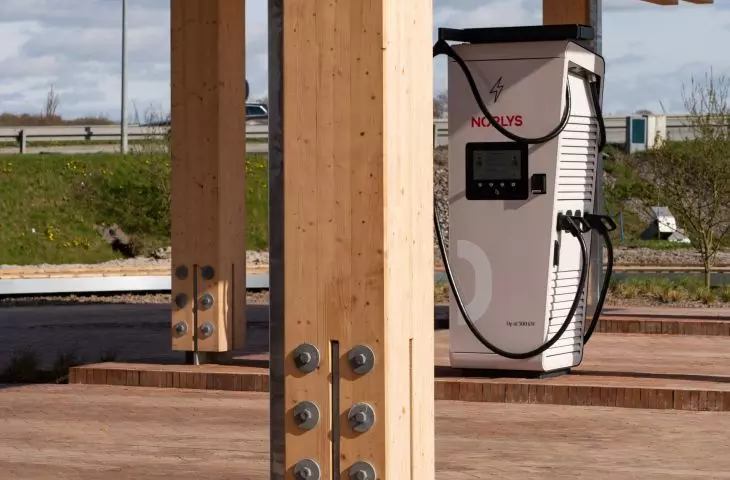 Electric vehicle charging station in Odense