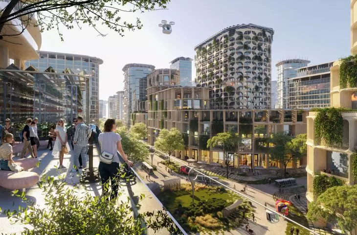 Telosa - view from the terrace of the city of the future