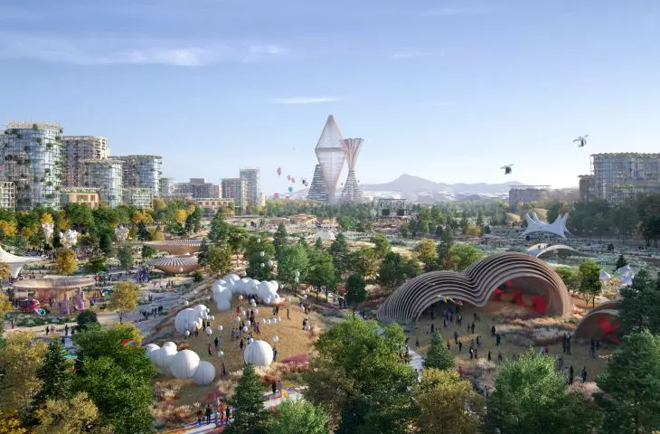 Central Spine in Telos - the heart of the city's public space