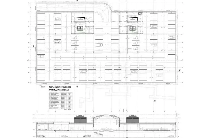 underground floor plan and cross-section