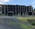 View of the massive concrete structure abandoned years ago