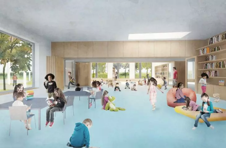 Inside the school