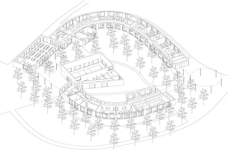 Axonometry of the school