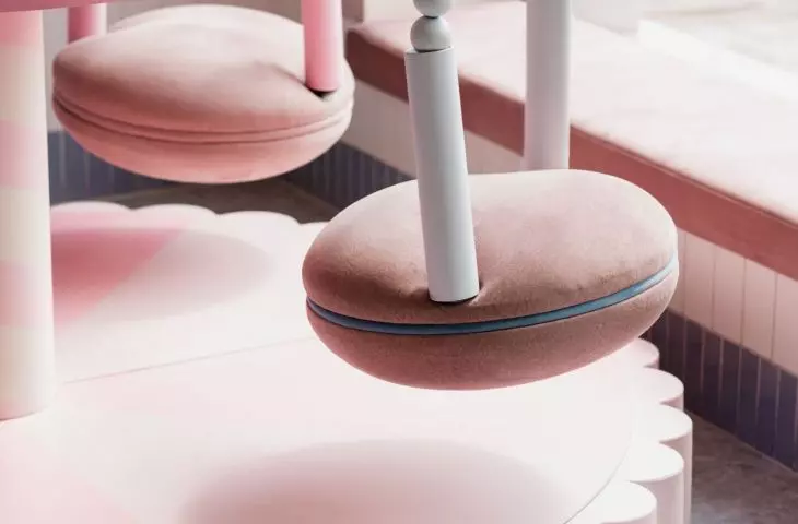carousel with macaroni-shaped seats
