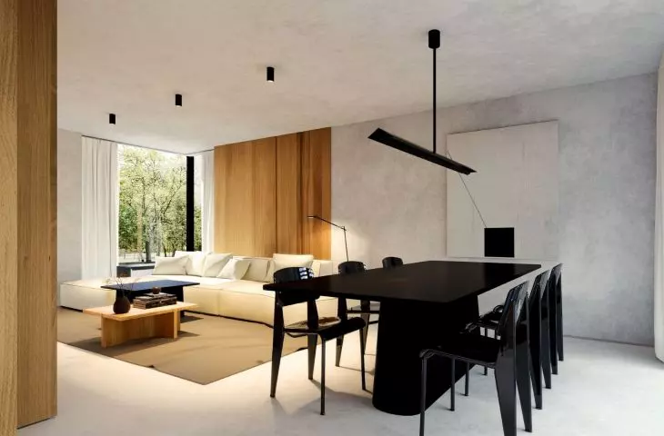 living room, dining room