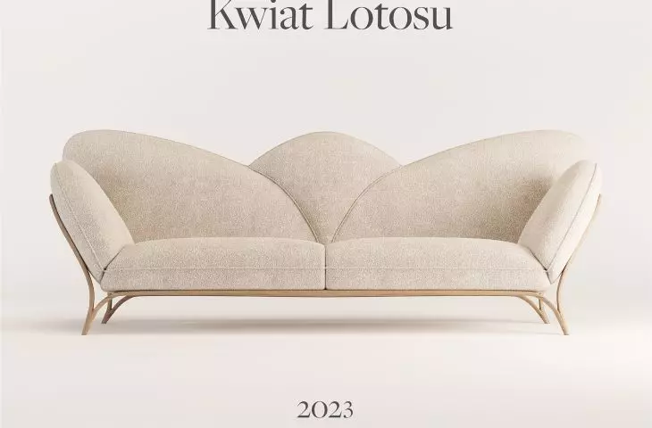 The sofa was inspired by the lotus flower - a symbol of harmony, lightness and elegance