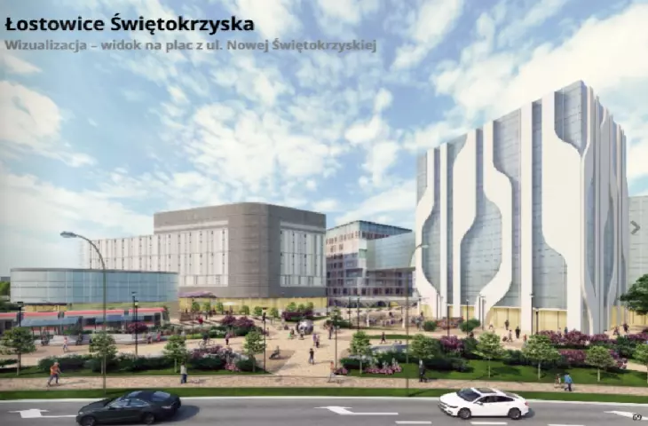 Widok na plac z ul. Nowej Świętokrzyskiej. Koncepcja 