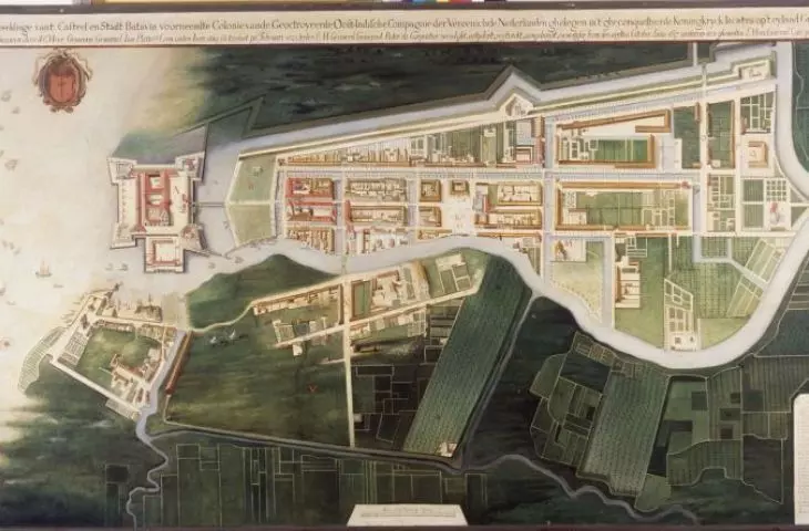 Reproduction of a map of Batavia from around 1627 