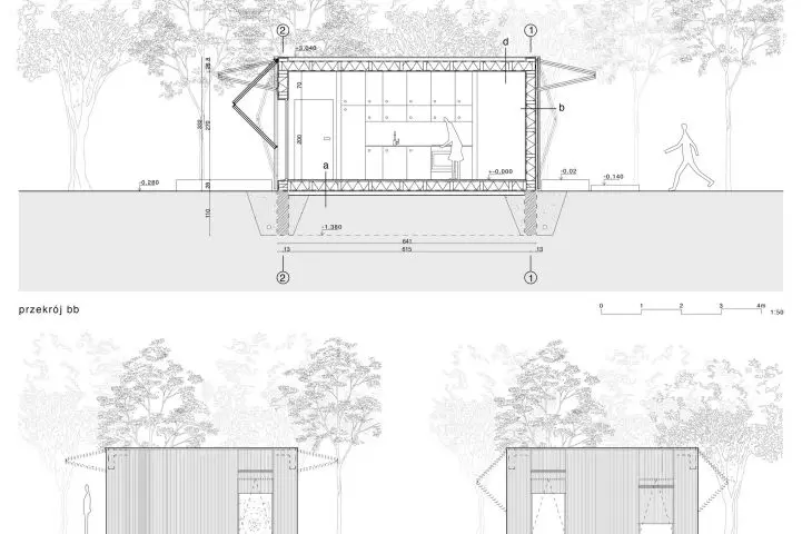 section, elevations