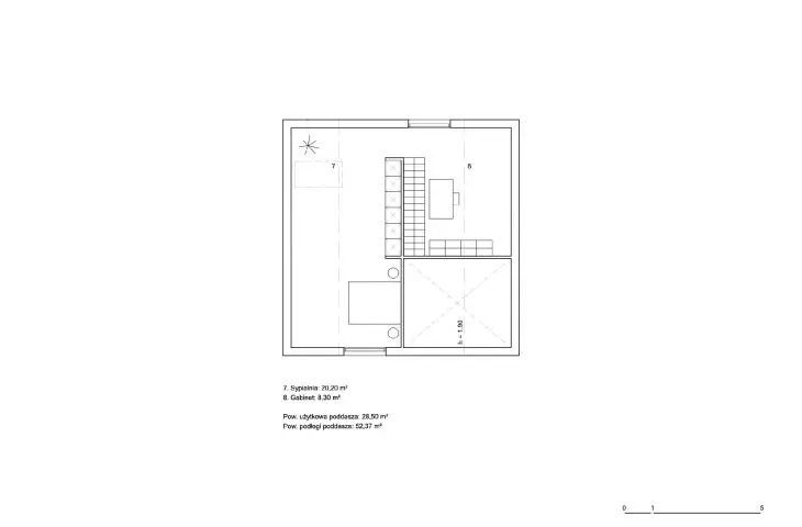 FINN bungalow in the village of Ossy, attic plan