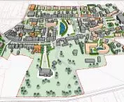 wizualizacja koncepcji rewitalizacji centrum Nowego Miasta nad Pilicą - widok od strony południowej